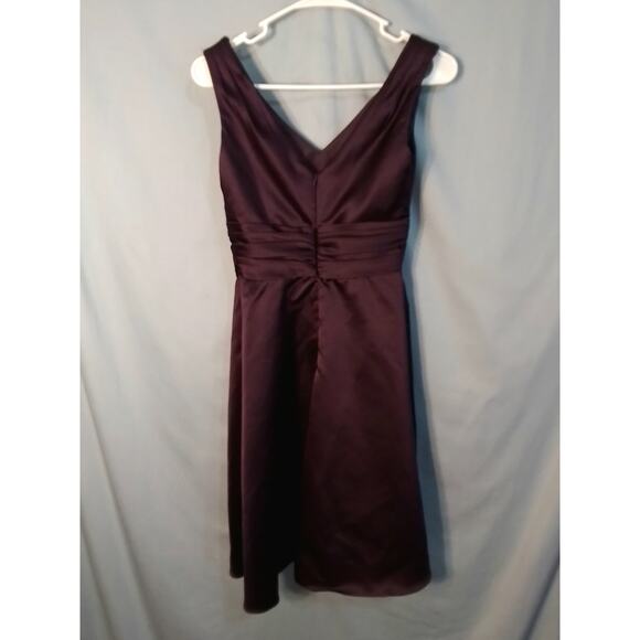David's Bridal plum color dress with rushing - Picture 5 of 6